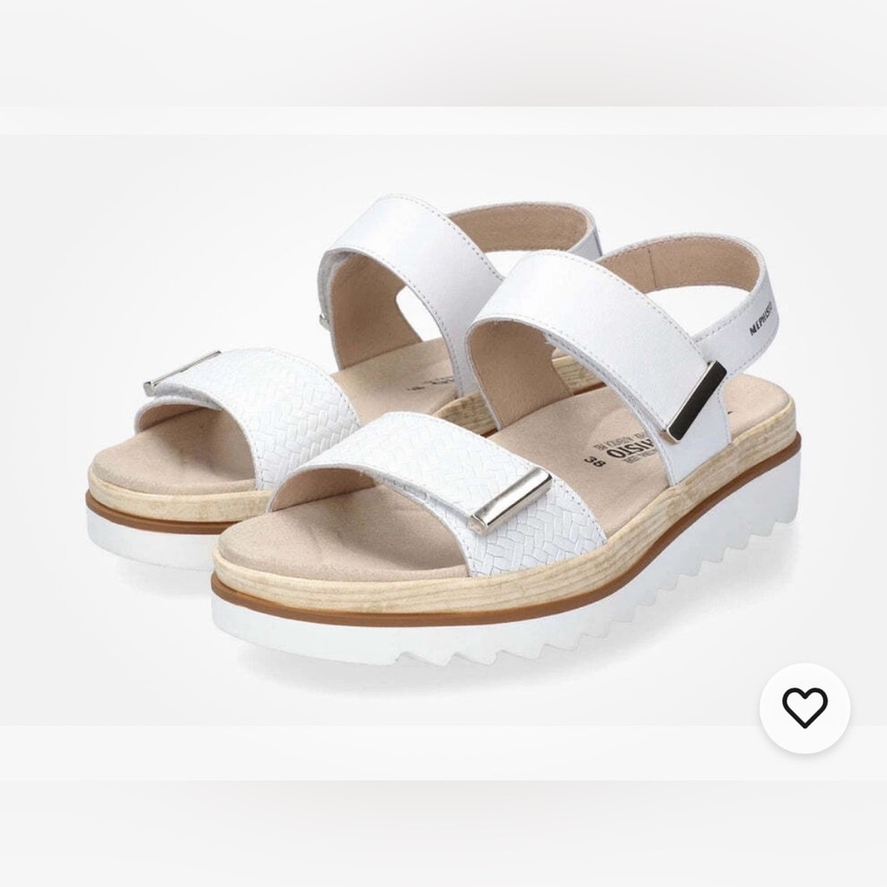 Mephisto Dominica White Nobel 230 Hook and Loop Ankle Strap Sandals 40 US 9-9.5